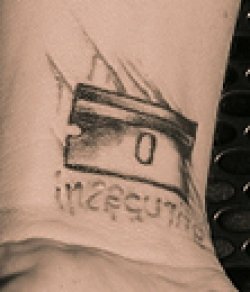 Pink's Razor Blade and Insecurity Tattoo