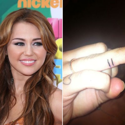 Miley Cyrus’ Equal Sign Tattoo on Her Finger