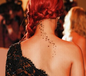 Rihanna String of Stars tattoo
