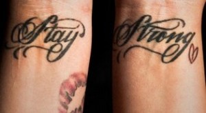 Demi Lovato Stay Strong Wrist Tattoo