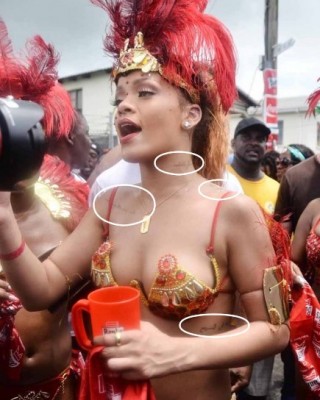 Rihanna Bares Her Bod and Tattoos at Barbados Carnival Parade