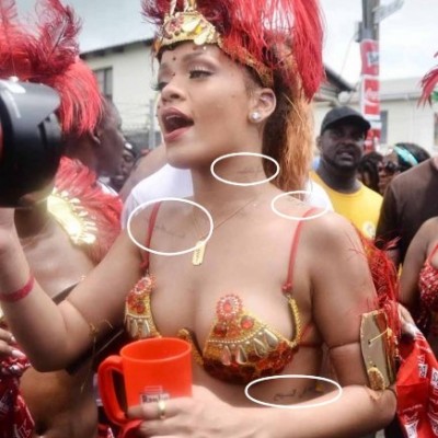 Rihanna Bares Her Bod and Tattoos at Barbados Carnival Parade