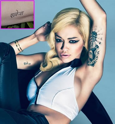 Rita Ora’s Hindi Arm Tat of Her Sister’s Name