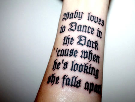 Lady Gaga Lyrics Tattoos That Her Fans Get