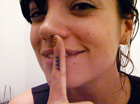 Photos Hollywood Stars on Celebrities Who Copied Rihanna   S    Shhh        Tattoo