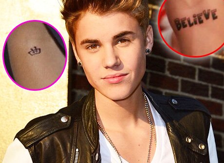 Justin Bieber Arm Tattoos