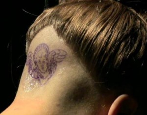 Lady Gaga Neck Angel Tattoo