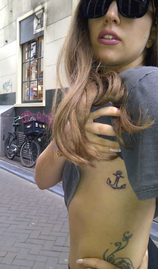 Lady Gaga’s Side Anchor Tattoo