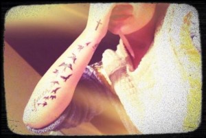 Demi Lovato Birds Arm Tattoo