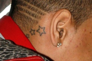 Chris Brown Neck Stars Tattoo