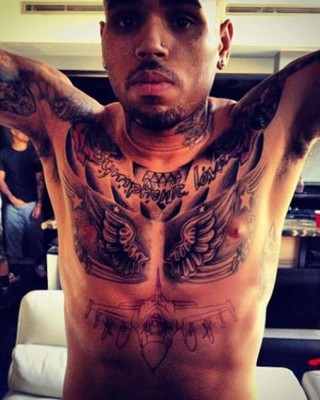 Chris Brown’s Chest & Abdomen Tattoos