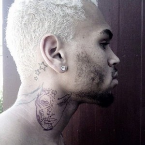 Chris Brown Tattoo of Woman's Face