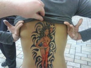 Nicki Minaj Fan Back Tattoo