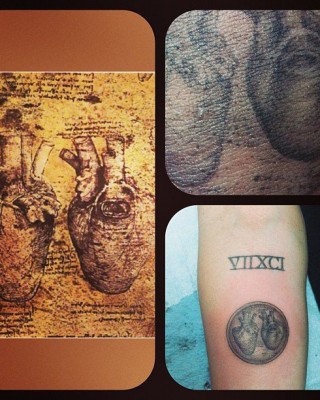 Miley Cyrus’ Da Vinci Anatomical Heart Tattoo