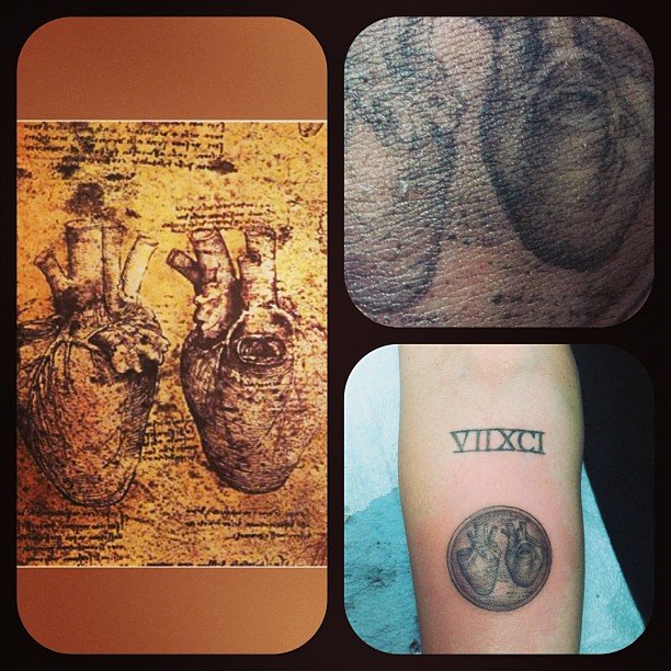 Miley Cyrus’ Da Vinci Anatomical Heart Tattoo