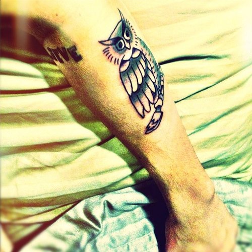 Justin Bieber’s Owl Tattoo on His Arm
