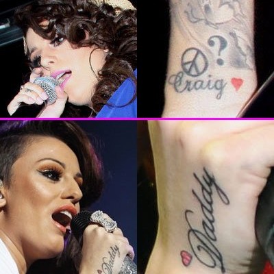 Cher Lloyd’s “Daddy” & “Craig” Tattoos With Small Hearts