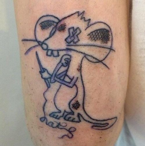 Lady Gaga’s Cute and Quirky Mouse Tattoo on Her Arm