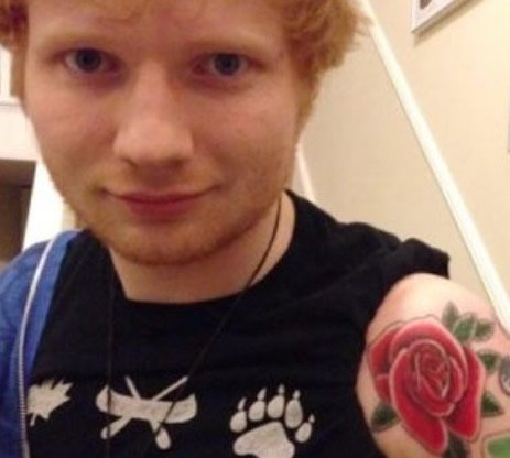 Ed Sheeran Celebrates the Holidays With New Red Rose Tattoo on His Arm