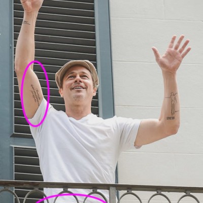 Brad Pitt Flashes TWO New Tats in New Orleans in the Midst of Wedding Tattoo Rumors