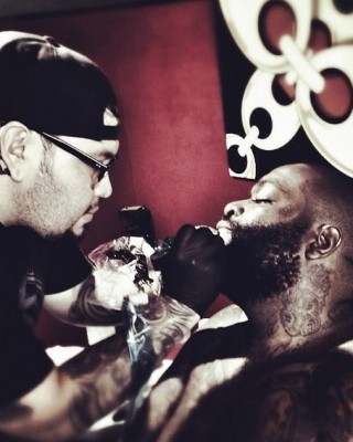 Rick Ross Just Got a “Rich Forever” Tattoo on His Chin…