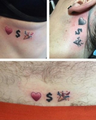 Miley Cyrus Fans Show Sum Luv with Love.Money.Party. Emoji Tattoos