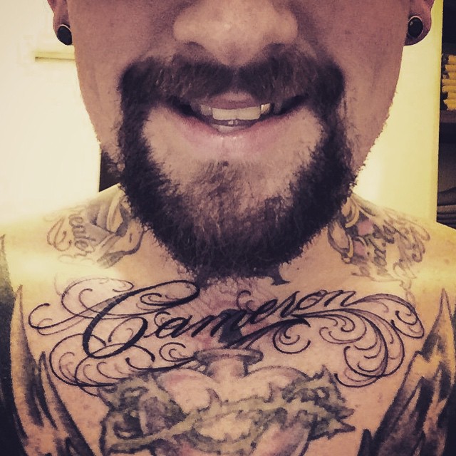 Benji Madden Honors New Wife, Cameron Diaz, With Huge Chest Tattoo-  PopStarTats