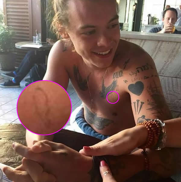 Harry Styles Reveals New Half a Heart Tattoo On His Chest- PopStarTats