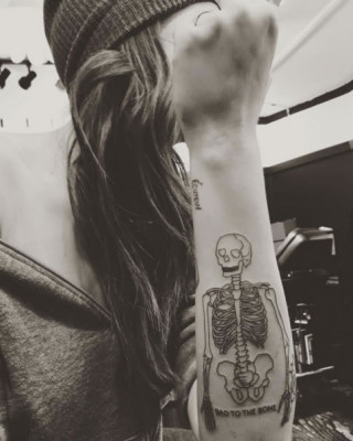 Check Out Ireland Baldwin’s New “Bad to the Bone” Skeleton Tattoo