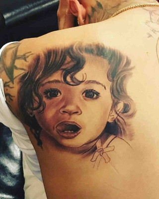 Chris Brown’s Newest Tattoo is a Huge Portrait of His Daughter, Royalty
