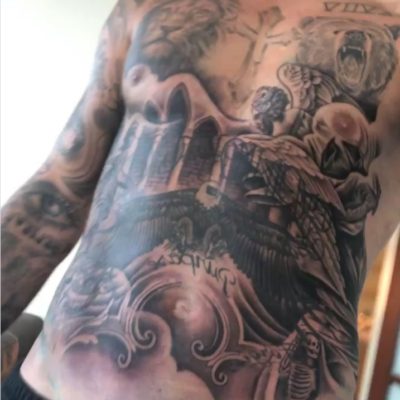 Justin Bieber Gets His Entire Abdomen in Covered in Ink by Artist Bang Bang