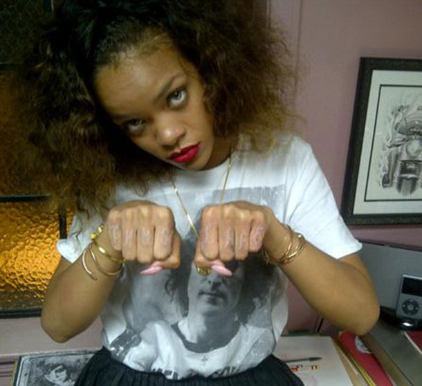 Rihanna’s Infamous Thug Life Knuckles Tattoo