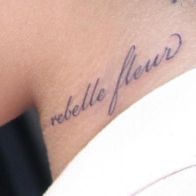 Rihanna’s Neck Rebelle Fleur Tattoo