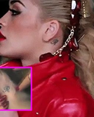 Rita Ora’s Letter “R” Tattoo Behind Her Ear