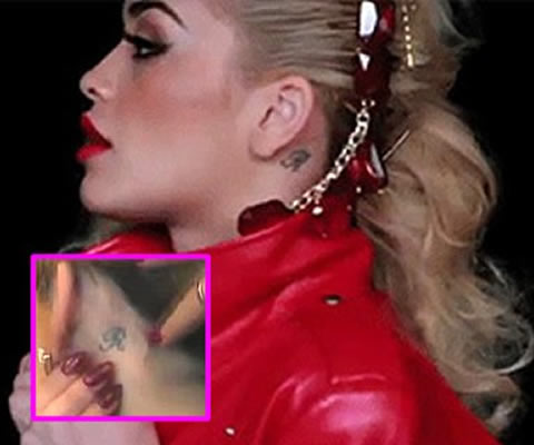 Rita Ora’s Letter “R” Tattoo Behind Her Ear