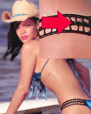 Rihanna Flashes New Mystery Tattoo in Teeny Bikini Pictures