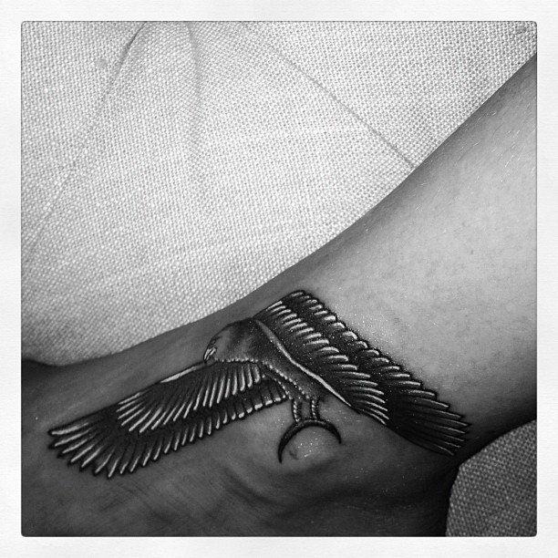 Rihanna’s Egyptian Falcon Ankle Tattoo