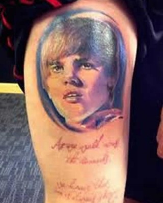 Weird (and a Little Scary) Tattoos of Justin Bieber!