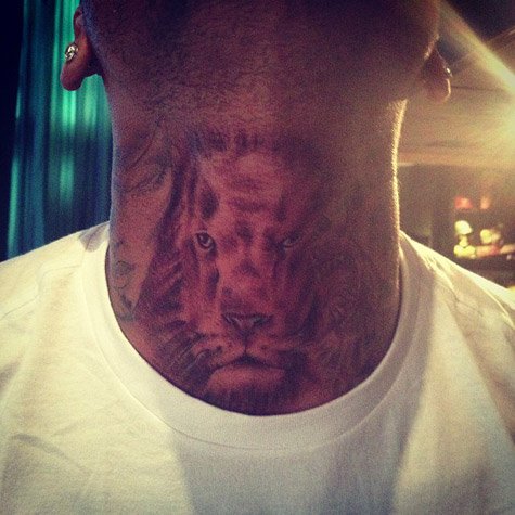 Chris Brown Debuts Fierce New Tattoo on His Throat