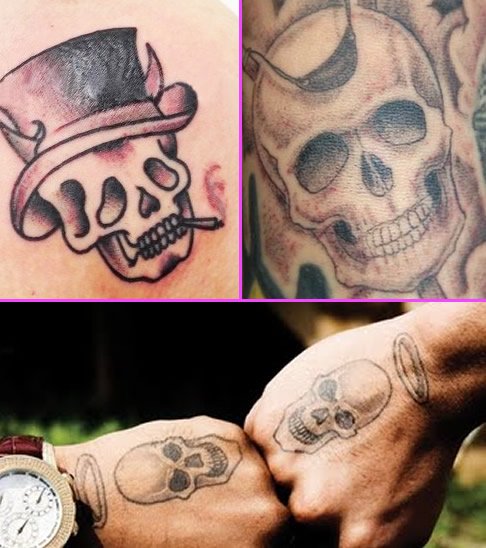 Tattoo Face-off: The Skull Tattoos of Chris Brown and Zayn Malik.  Who’s is best?