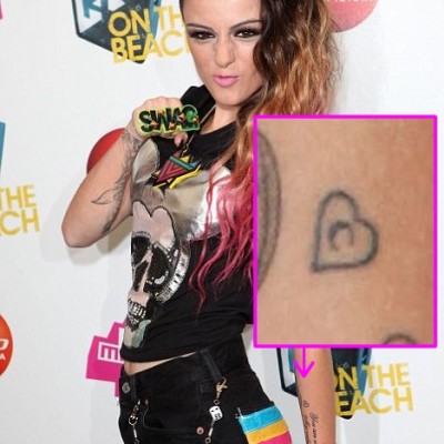 Cher Lloyd’s “C” and Heart Arm Tattoo