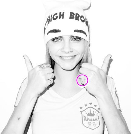 Cara Delevingne’s Red Heart Tattoo on Her Finger