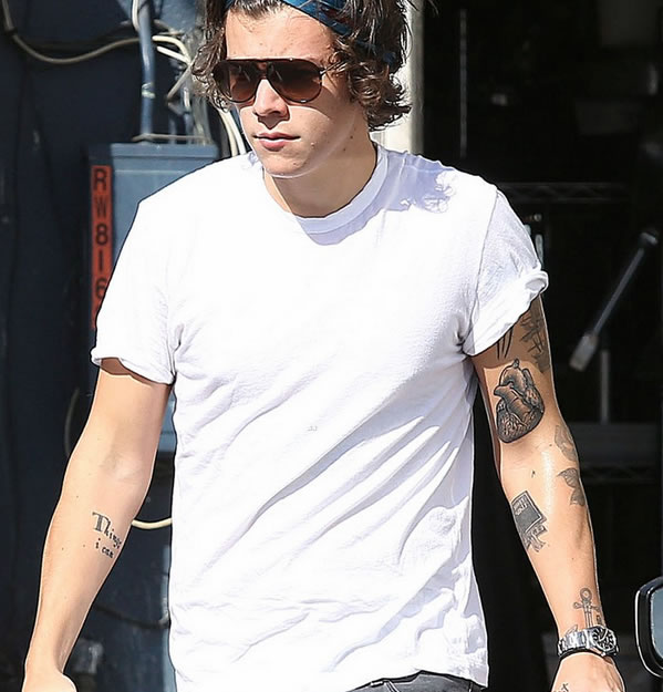 Harry Styles Reveals New Anatomical Heart Tattoo on His Bicep – Inspired by Miley?