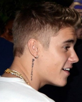 Justin Bieber Shows Off New “Patience” Neck Tattoo