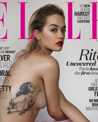 Rita Ora Strips for Sexy Elle Cover, Reveals Meaning Behind Pinup Girl Tattoo