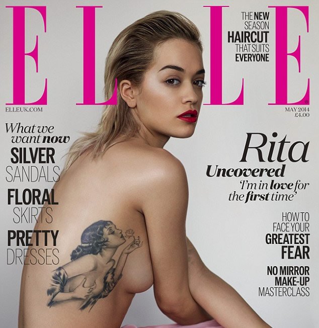 Rita Ora Strips for Sexy Elle Cover, Reveals Meaning Behind Pinup Girl Tattoo