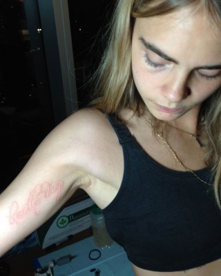 Cara Delevingne Strips Down for New Mulberry Campaign – Gets TWO New Tattoos!