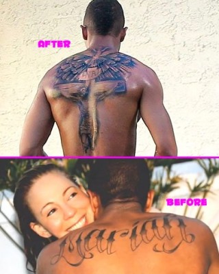 Nick Cannon Covers Up “Mariah” Ink With Huge Cross Tattoo