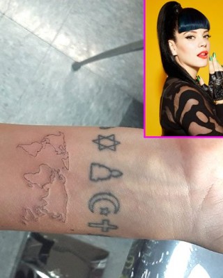 Lily Allen Rocks Cool Map of the World Wrist Tat During Tour Break
