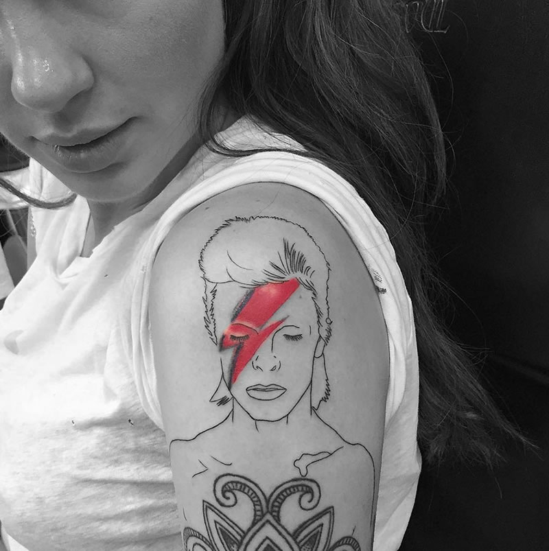 Ireland Baldwin Shows Off New David Bowie Shoulder Tattoo at NY Fashion Week